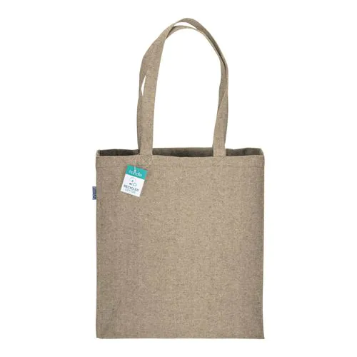 Shopper in cotone riciclato 280 g/m2, manici lunghi e soffietto Shopper in cotone riciclato 280 g/m2, manici lunghi e soffietto