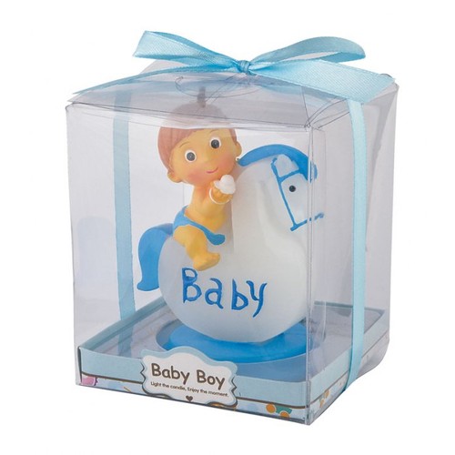 BOUGIE BÉBÉ AVEC CHEVAL AZUR H80 MM BOUGIE BÉBÉ AVEC CHEVAL AZUR H80 MM