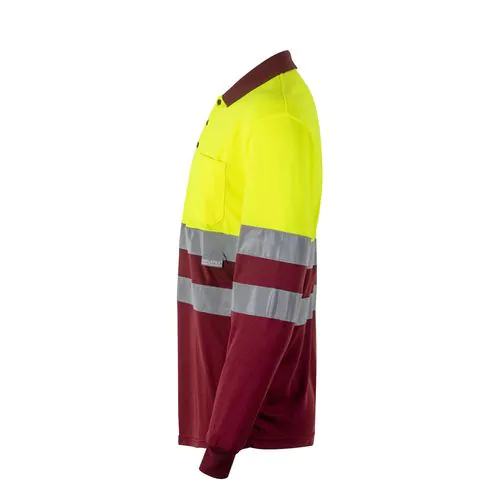 VL VULCAN LARGE. Polo bicolore (160g/m²) à manches longues, en polyester (100%) VL VULCAN LARGE. Polo bicolore (160g/m²) à manches longues, en polyester (100%)