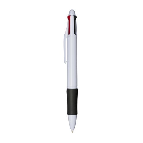 Penna a scatto in plastica 4 refill. Impugnatura gommata