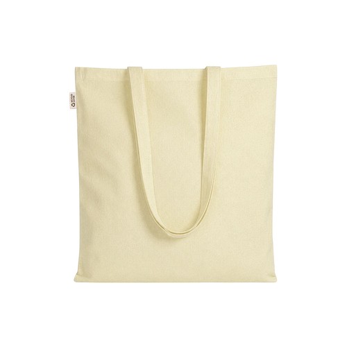 Plain-coloured shopper bag in 140 g/m2 recycled cotton. GRS certified Plain-coloured shopper bag in 140 g/m2 recycled cotton. GRS certified