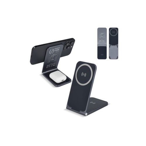 2255 - Xoopar Zero 2 in 1 Wireless Charger Compatible with MagSafe