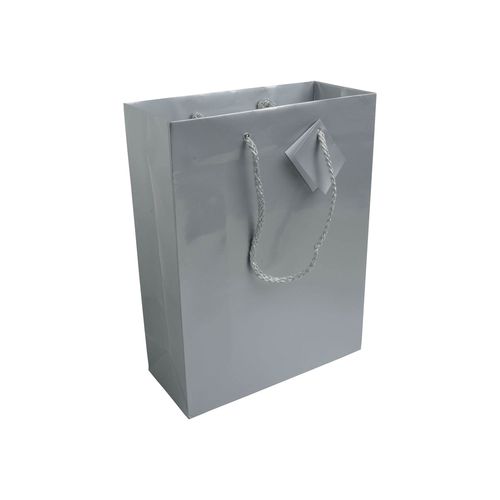 157 g/m2 laminated paper shopping bag with gusset and bottom reinforcement, string handles