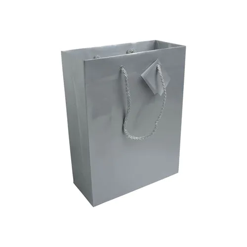 157 g/m2 laminated paper shopping bag with gusset and bottom reinforcement, string handles