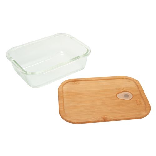 Bento en verre borosilicate 'Iwaki' avec couvercle en bambou