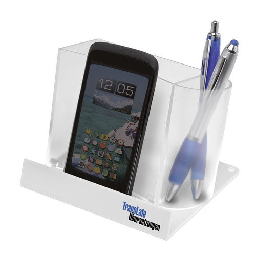 Soporte para móvil o tablet con porta notas