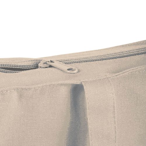 250 g/m2 cotton shopping bag, long handles and gusset, zip closure
