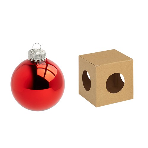 Boule de Noël 7 cm avec sérigraphie 1 couleur - en boîte ECO - couronne argentée - MADE IN GERMANY