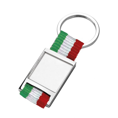 KEY CHAIN FABRIC ITALIAN FLAG HOLLOW KEY CHAIN FABRIC ITALIAN FLAG HOLLOW