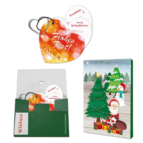 Baking-shapes with recipe book Christmas-heart - in a Christmas packaging (neutral)