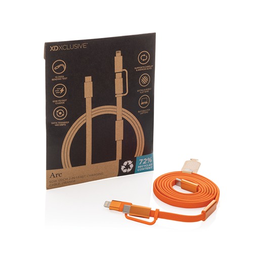 Arc RCS 60W 120 cm 2-in-1 fast charging cable Arc RCS 60W 120 cm 2-in-1 fast charging cable
