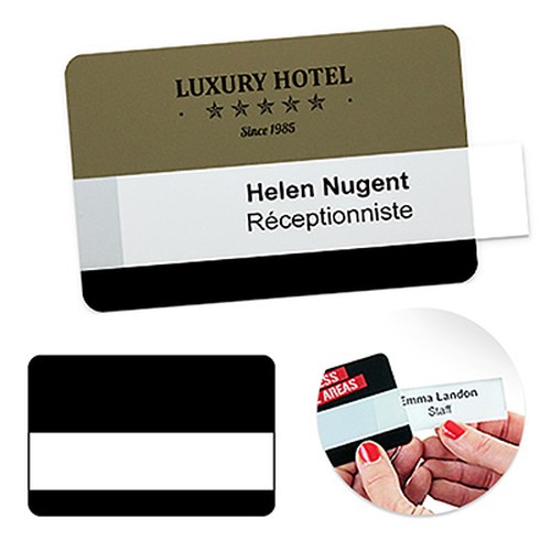 Herbruikbare Selfit Grande Naam badge, 95 X 62 mm Herbruikbare Selfit Grande Naam badge, 95 X 62 mm