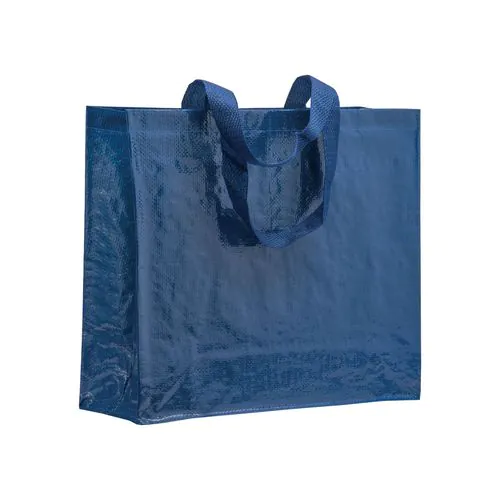 Bolsa de polipropileno laminado, asas cinta y fuelle Bolsa de polipropileno laminado, asas cinta y fuelle