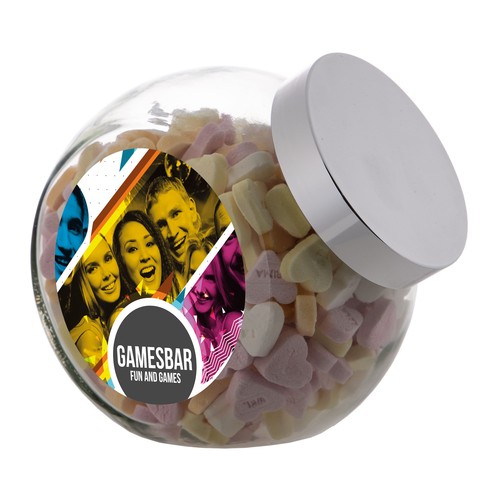 Bocal en verre de 2 litres, rempli de bonbons Bocal en verre de 2 litres, rempli de bonbons