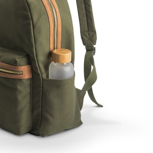 Recycled canvas backpack with padded notebook compartment Recycled canvas backpack with padded notebook compartment