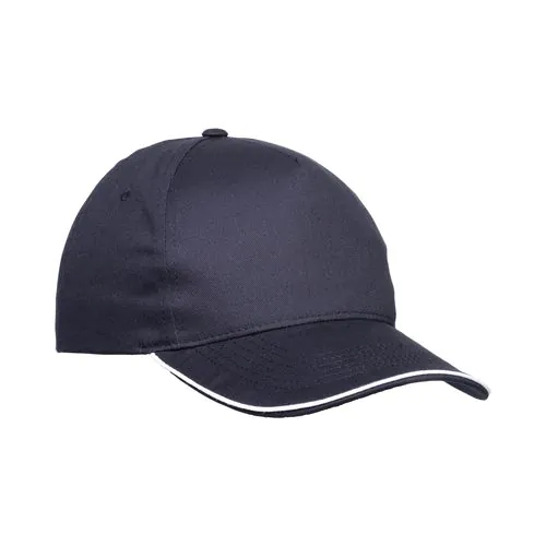 Casquette en coton 5 panneaux, visière sandwich contrasté avec fermeture velcro Casquette en coton 5 panneaux, visière sandwich contrasté avec fermeture velcro