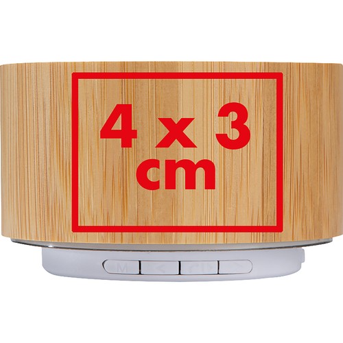Altavoz Bluetooth con revestimiento de bambú. Altavoz Bluetooth con revestimiento de bambú.