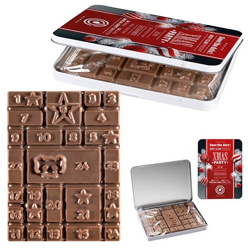 Advent Calendar MINI Tin - Standard Choco Bar Advent Calendar MINI Tin - Standard Choco Bar