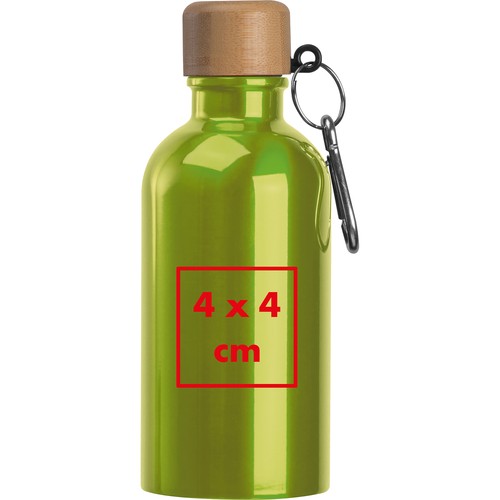 Botella de acero inoxidable con mosquetón, 400 ml Botella de acero inoxidable con mosquetón, 400 ml