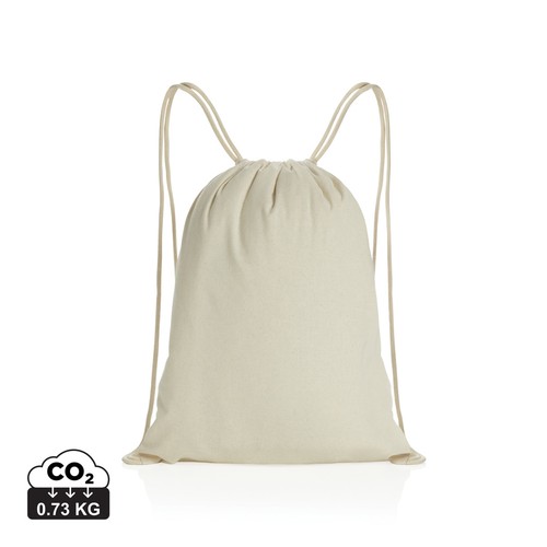 Impact AWARE™ recycled cotton drawstring backpack 145g Impact AWARE™ recycled cotton drawstring backpack 145g