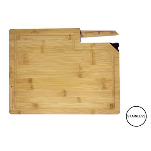 Bamboo cutting board with sharpener 'Takeita' and chef knife 'Alta' Bamboo cutting board with sharpener 'Takeita' and chef knife 'Alta'