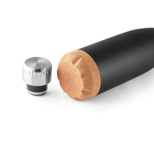 SOLBERG. Stainless steel thermos and cork base 560 mL SOLBERG. Stainless steel thermos and cork base 560 mL