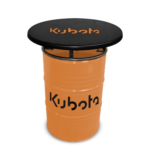 Barrel Table RAL Colour with Black Table Top