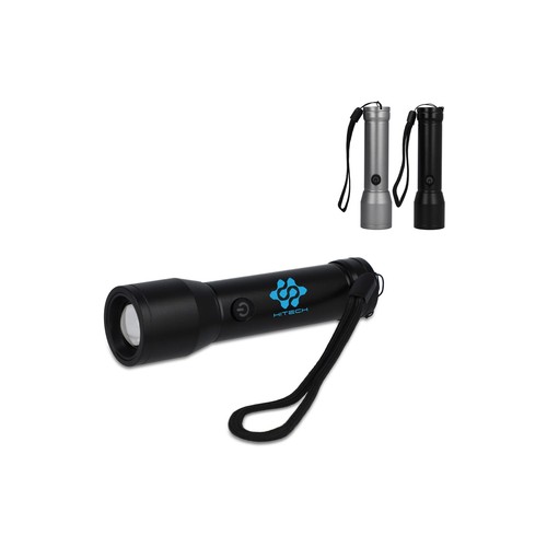 Oplaadbare IPX4-zaklamp van gerecycled aluminium