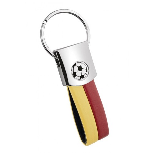 PORTE-CLÉS FOOT PU JAUNE/ROUGE - NO BOX