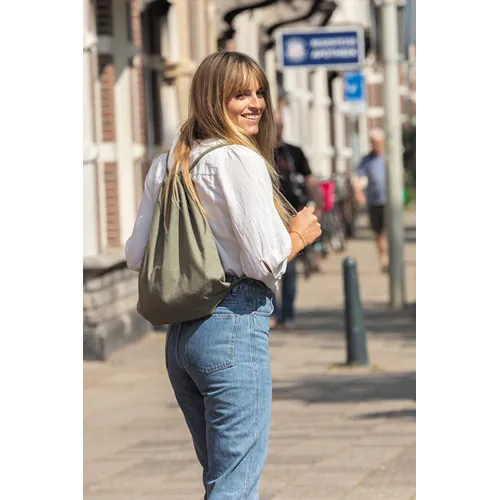 Impact AWARE™ recycled cotton drawstring backpack 145g Impact AWARE™ recycled cotton drawstring backpack 145g