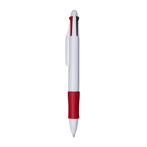 Penna a scatto in plastica 4 refill. Impugnatura gommata