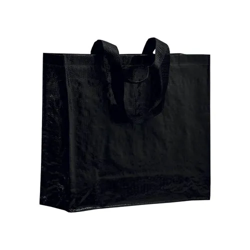 Bolsa de polipropileno laminado, asas cinta y fuelle Bolsa de polipropileno laminado, asas cinta y fuelle