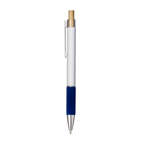 Boligrafo con pulsador de aluminio. Empunadura coloreada efecto aterciopelado Boligrafo con pulsador de aluminio. Empunadura coloreada efecto aterciopelado