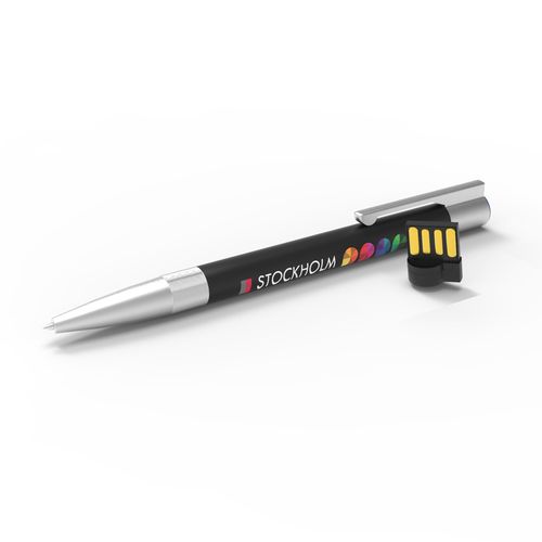 USB Pen Stockholm Black (Blue ink), 128 GB Premium