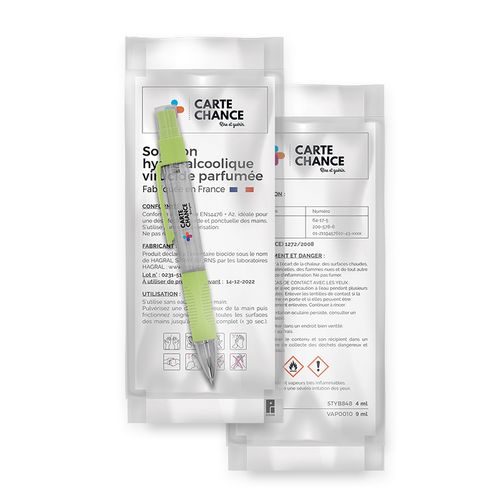 BOLIGRAFO CON VAPORIZADOR 4 ml SOLUCION HIDROALCOHOLICA