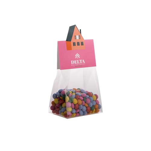 Block bag with header card in your own shape and 50 grams of candy