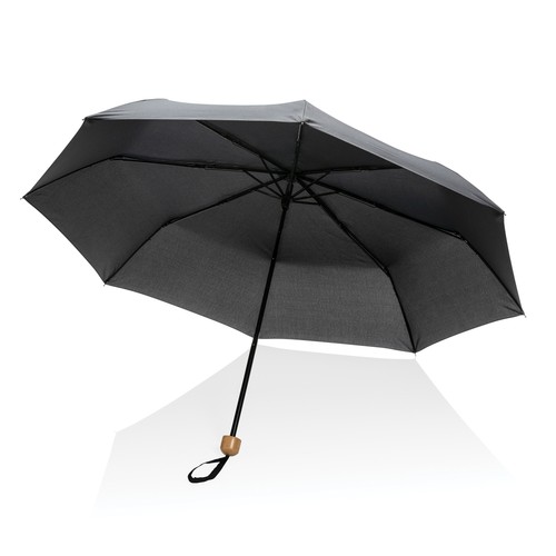 20.5" Impact AWARE™ RPET 190T Pongee bamboo mini umbrella 20.5" Impact AWARE™ RPET 190T Pongee bamboo mini umbrella