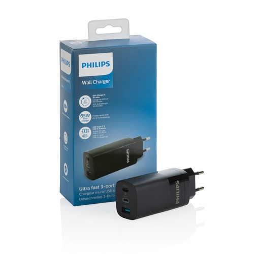 Philips 65W Ultra-Schnell-PD 3-Port-USB-Wandladegerät Philips 65W Ultra-Schnell-PD 3-Port-USB-Wandladegerät