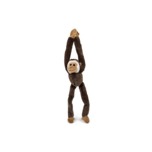 Gibbon mou à manches longues brun foncé avec estomac 43 cm