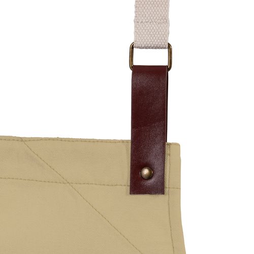 280 g/m2  cotton kitchen apron with 2 front pockets, adjustable PU straps.