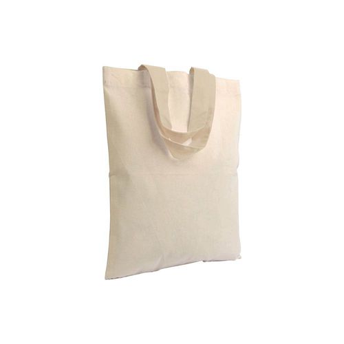135 g/m2 natural cotton mini shopping bag with coloured short handles 135 g/m2 natural cotton mini shopping bag with coloured short handles