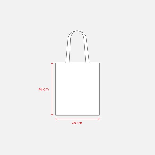 100 g/m2 organic cotton shopping bag, long handles 100 g/m2 organic cotton shopping bag, long handles