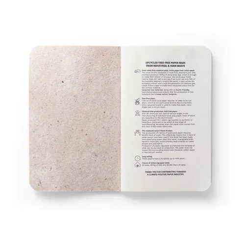 ORGANIC SOFT. A6 notepad with flexible cover made from organic elephant matter (80%) ORGANIC SOFT. A6 notepad with flexible cover made from organic elephant matter (80%)