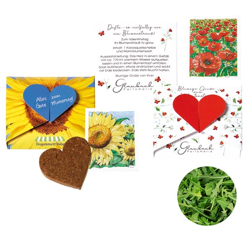 Carte à planter « Un cœur pour… » - Roquette