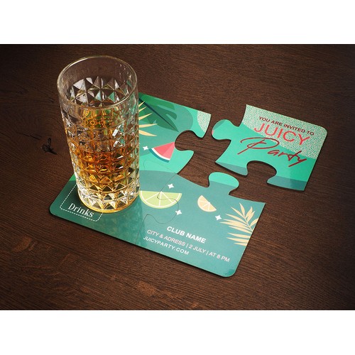 4er Set PUZZLE Glasuntersetzer