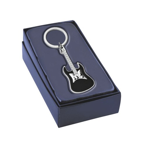 KEY CHAIN - GUITAR - SHINY AND BLACK