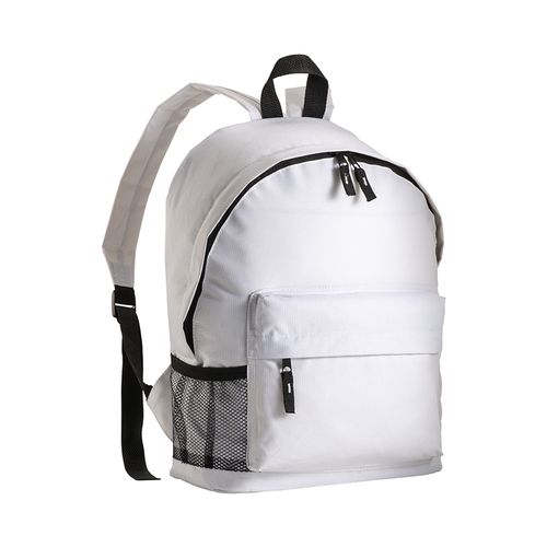 600D polyester 3-pocket backpack (one mesh side pocket). Adjustable shoulder straps 600D polyester 3-pocket backpack (one mesh side pocket). Adjustable shoulder straps