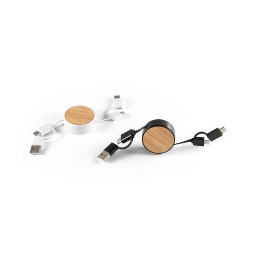 RUBINS. 6-in-1 retractable USB cable in recycled ABS (100% rABS) and bamboo RUBINS. 6-in-1 retractable USB cable in recycled ABS (100% rABS) and bamboo
