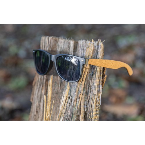GRS recycled PC plastic sunglasses with cork