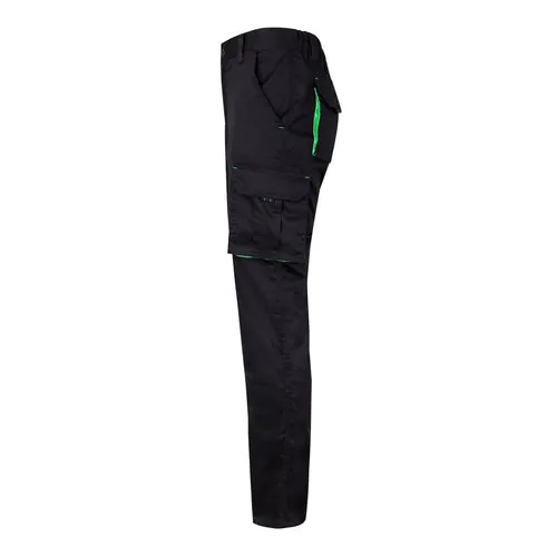 VL FIDES. Two-tone, multi-pocket stretch trousers (240g/m²), in cotton (46%), EME (38%) and polyester (16%) VL FIDES. Two-tone, multi-pocket stretch trousers (240g/m²), in cotton (46%), EME (38%) and polyester (16%)